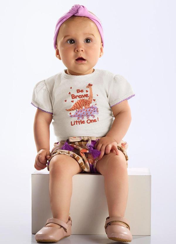Conjunto Body e Short Bebê Rosa