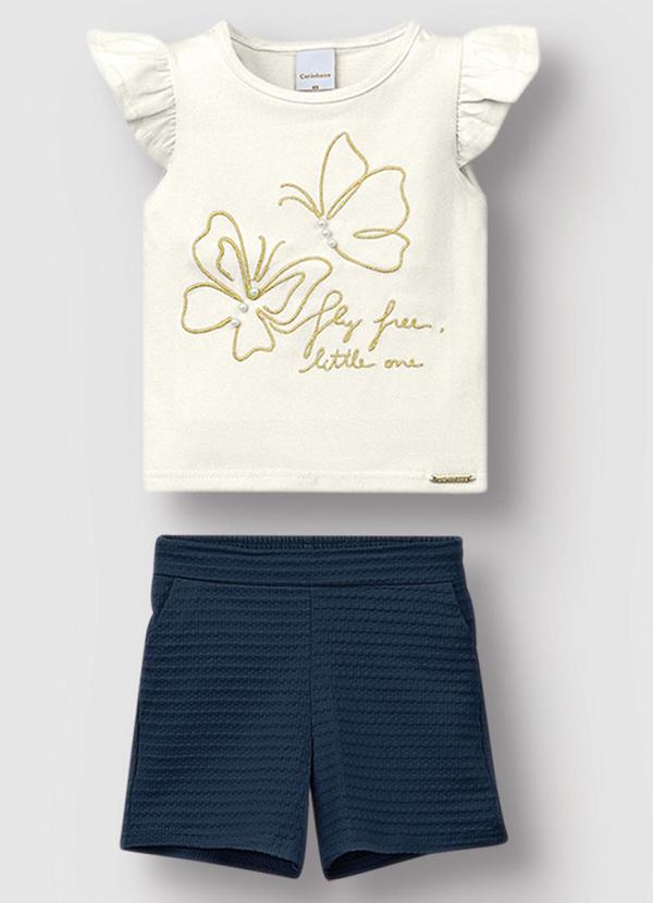 Conjunto Bordado Fly Free Little One Off White