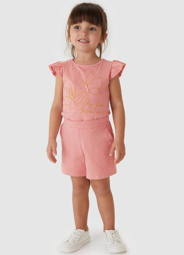 Conjunto Bordado Fly Free Little One Rosê