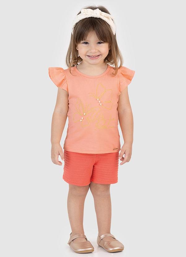 Conjunto Bordado Fly Free Little One Salmão
