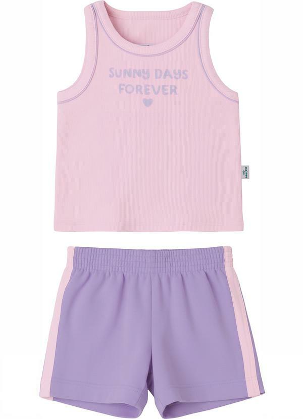 Conjunto Canelado Sunny Days Forever Rosa Claro