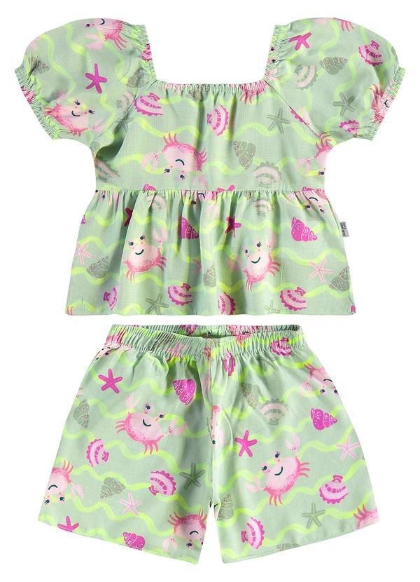 Conjunto Caranguejos Verde Água