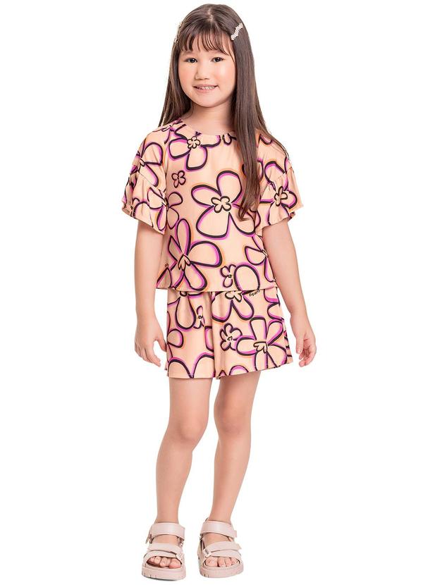 Vista 2 Conjunto com Bata e Short Laranja Quimby Quimby