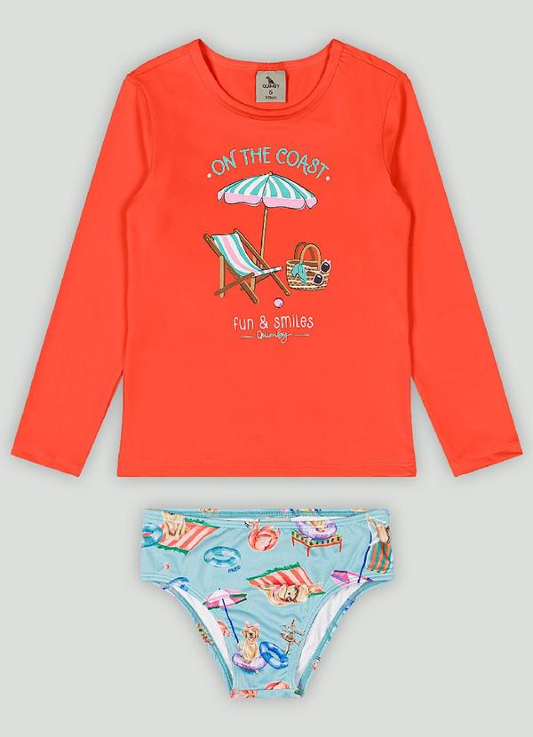 Conjunto com Blusa e Calcinha Quimby Laranja