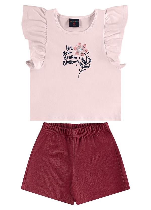 Conjunto com Blusa e Short Vermelho