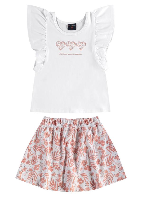 Vista 2 Conjunto com Blusa e Short-Saia Branco GULOSEIMA GULOSEIMA