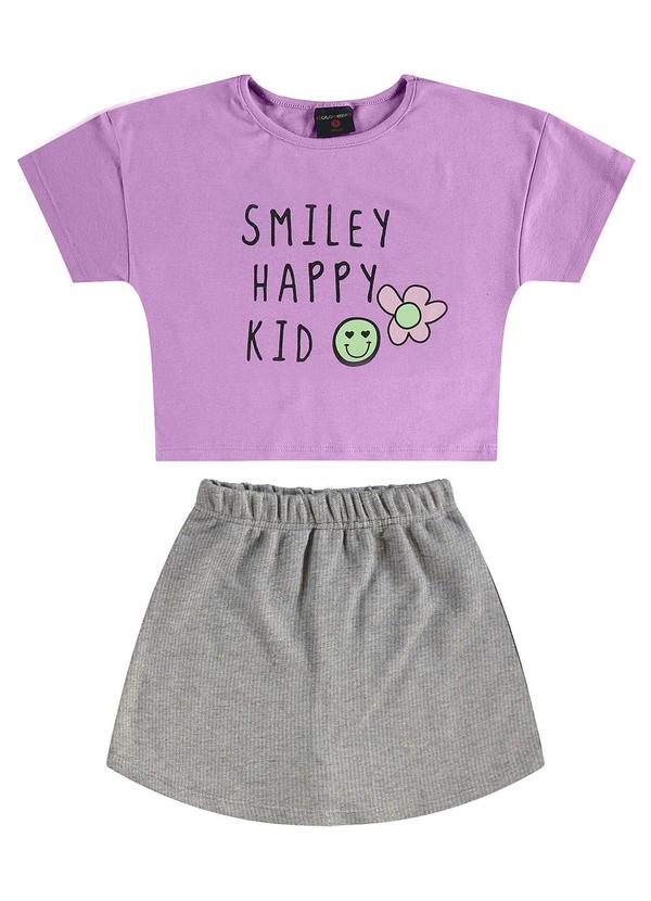 Vista 2 Conjunto com Blusa e Short-Saia Roxo GULOSEIMA GULOSEIMA