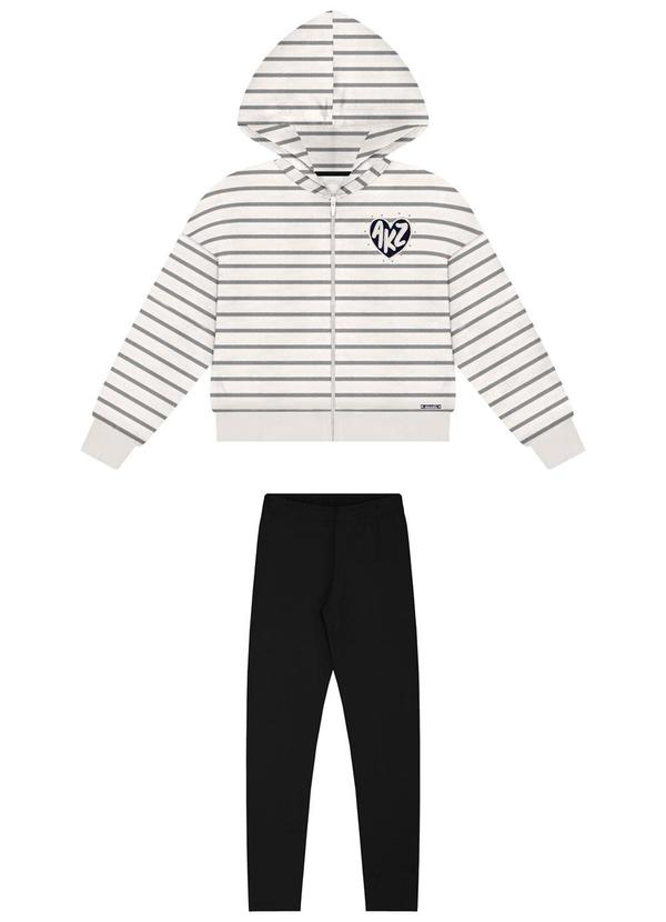 Conjunto com Calça e Jaqueta com Capuz Preto