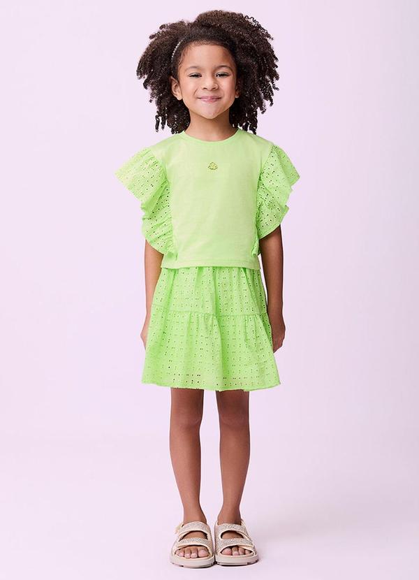 Vista 2 Conjunto com Laise e Babado Verde Momi Momi