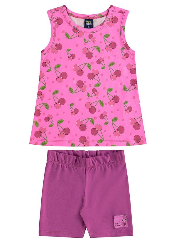 Conjunto com Regata e Bermuda Roxo