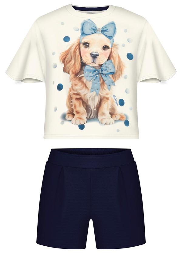 Conjunto com Shorts e Blusa de Azul