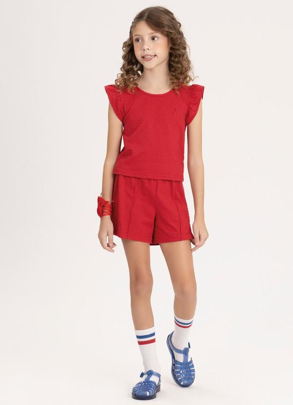 Conjunto com Shorts e Blusa Vermelho