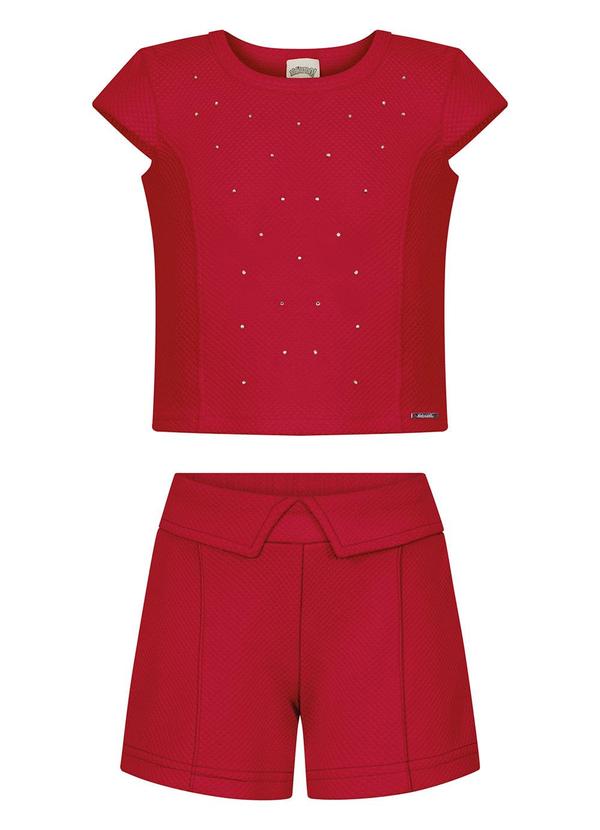 Conjunto com Shorts e Blusa Vermelho