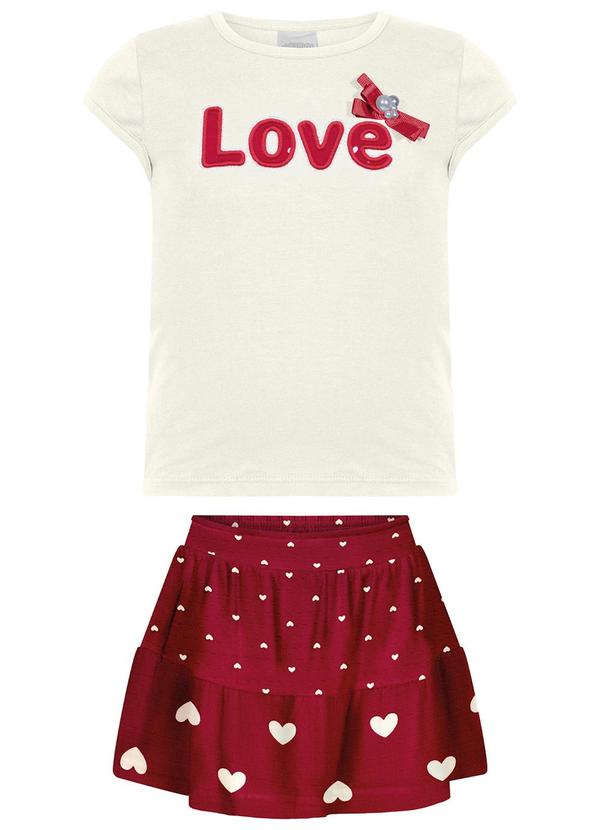 Conjunto com Shorts Saia e Blusa Vermelho