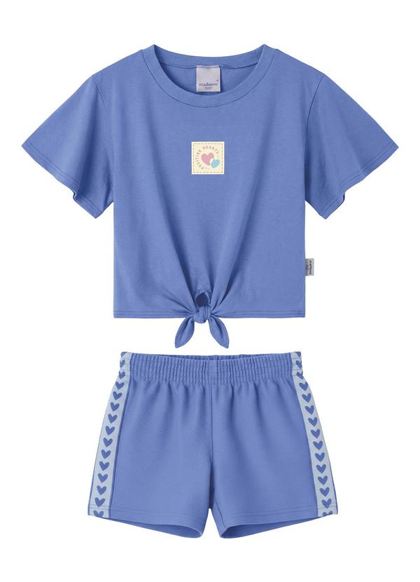 Conjunto Corações com Amarração Azul