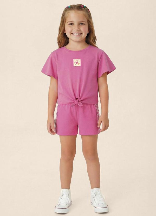 Conjunto Corações com Amarração Rosa