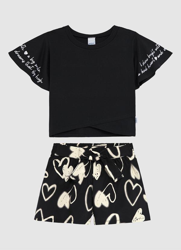 Conjunto Corações com Transpasse Preto