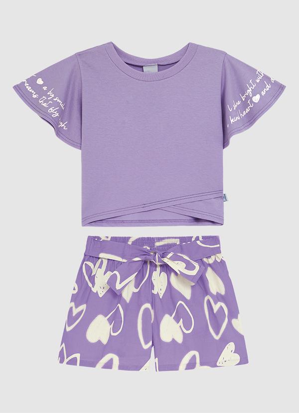 Conjunto Corações com Transpasse Roxo