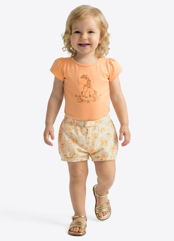 Conjunto Cotton Leve Trabalhado Laranja