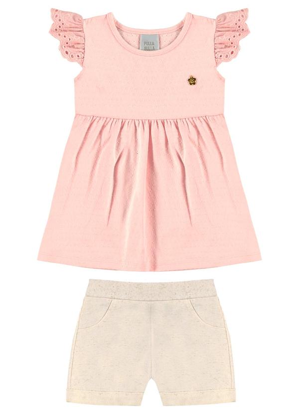 Conjunto Cotton Leve Trabalhado Rosa
