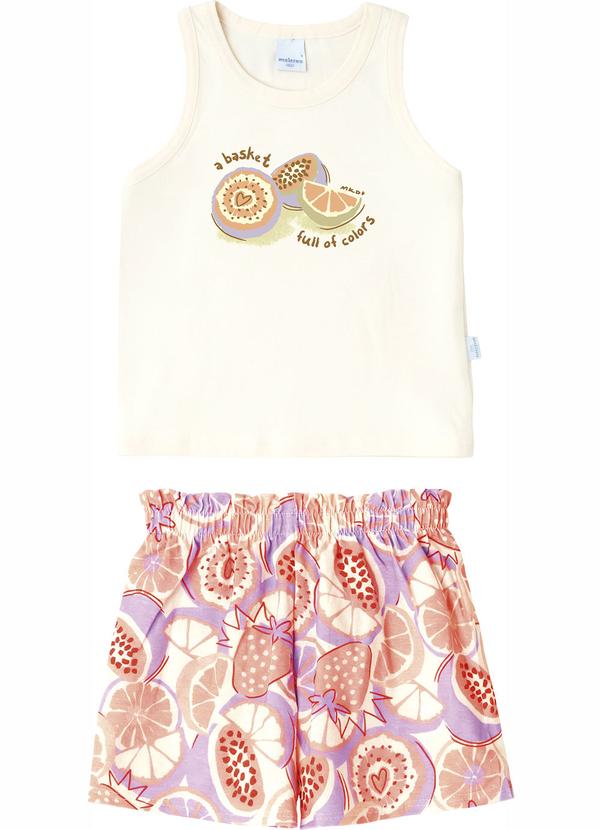 Conjunto Cropped Basket Full Of Colors Off White