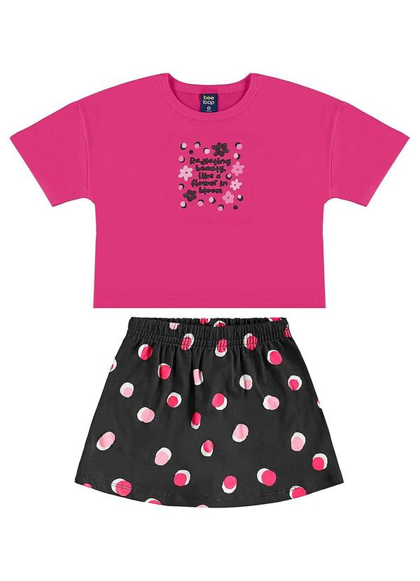 Vista 2 Conjunto Cropped e Short-Saia Rosa Bee Loop Bee Loop