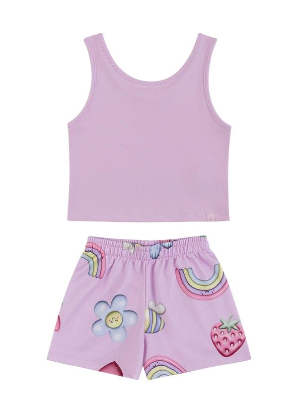 Conjunto Curto Estampado Menina Marisol Lilas