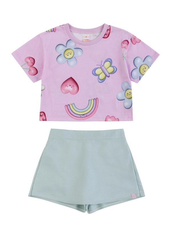 Conjunto Curto Estampado Menina Marisol Lilas