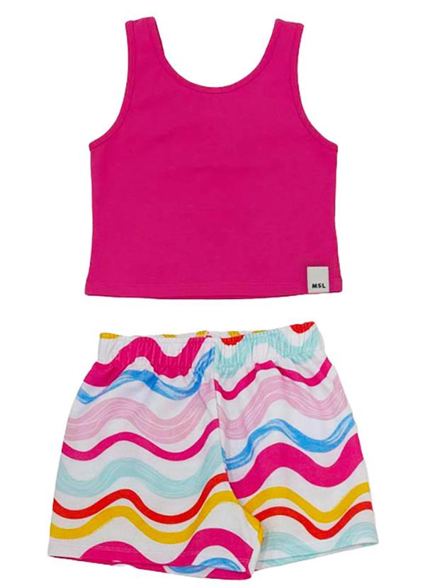 Vista 2 Conjunto Curto Infantil Feminino Rosa Marisol Marisol