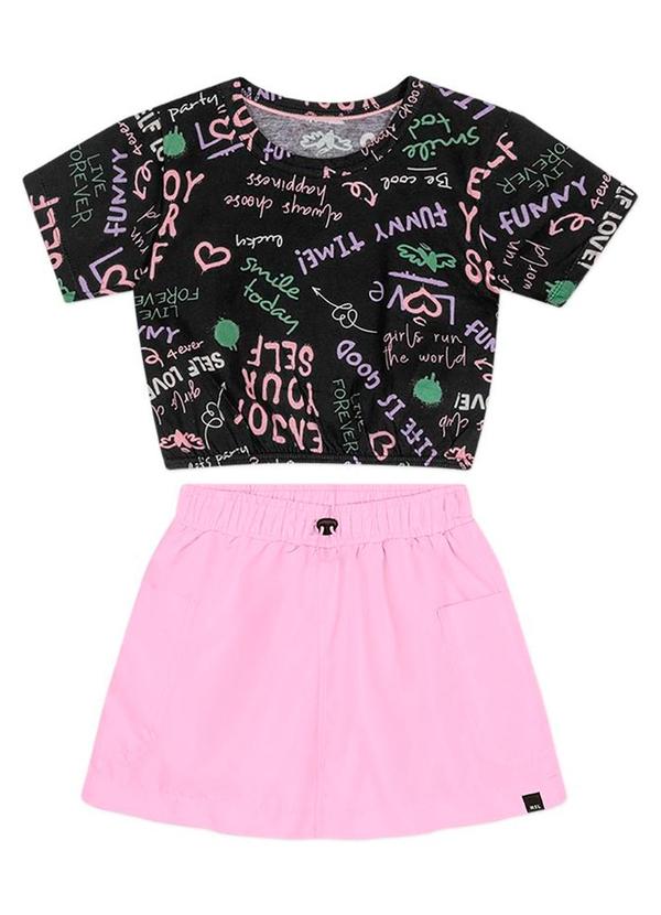Vista 2 Conjunto Curto Infantil Preto Marisol Marisol