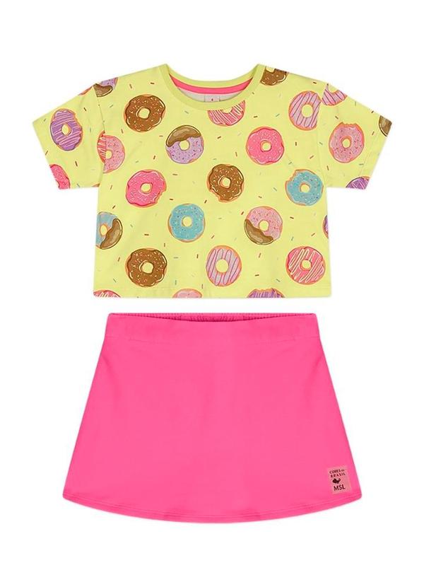 Vista 2 Conjunto Curto Moletom Infantil Verde Marisol Marisol
