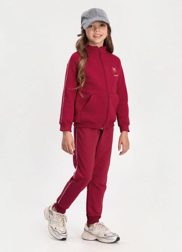 Conjunto de Moletom com Calça e Jaqueta Vermelho