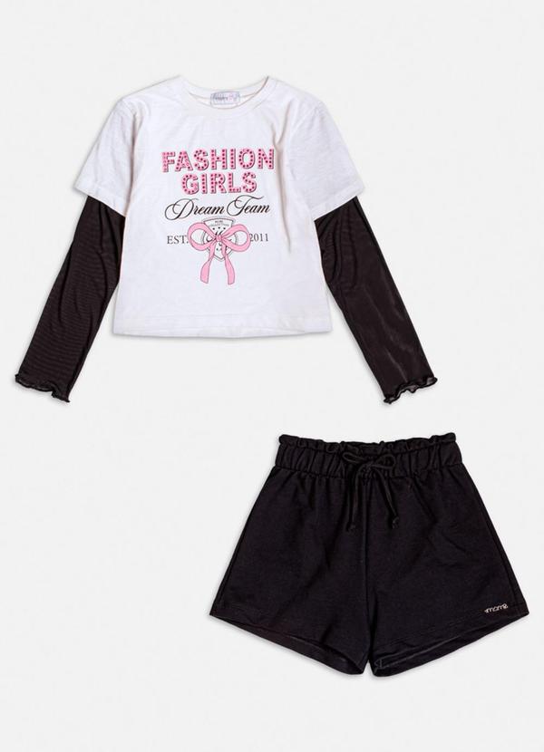 Conjunto de Tule com Strass Preto