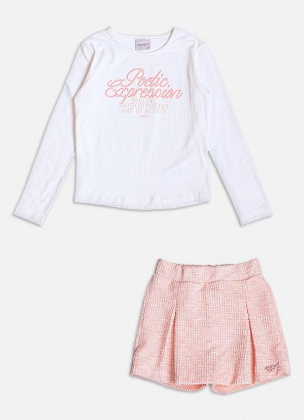 Conjunto de Tweed com Strass Branco