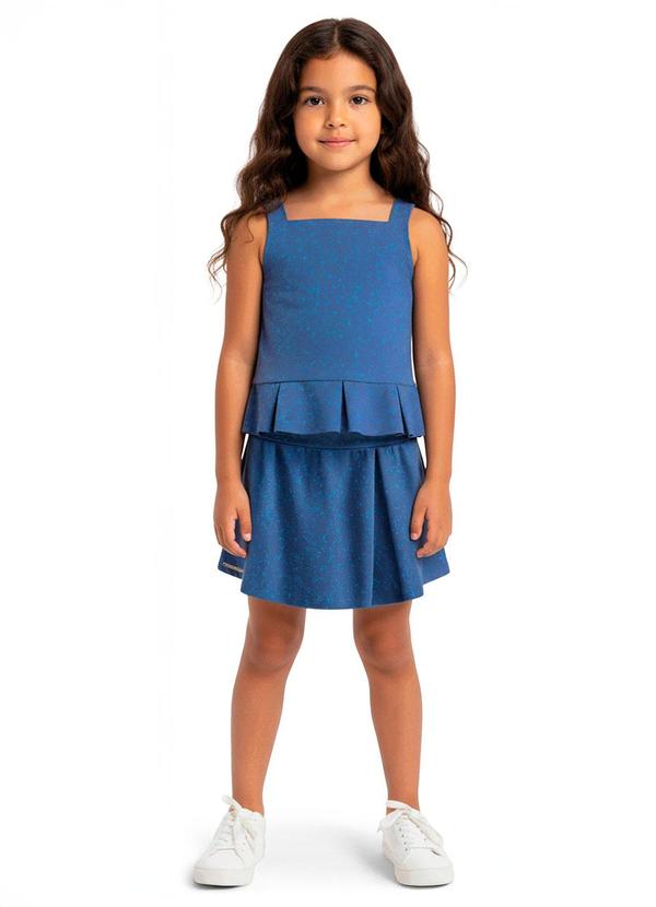 Conjunto em Cotton com Glitter Azul