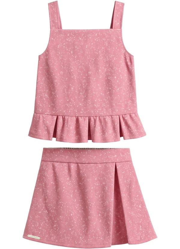 Conjunto em Cotton com Glitter Rosa