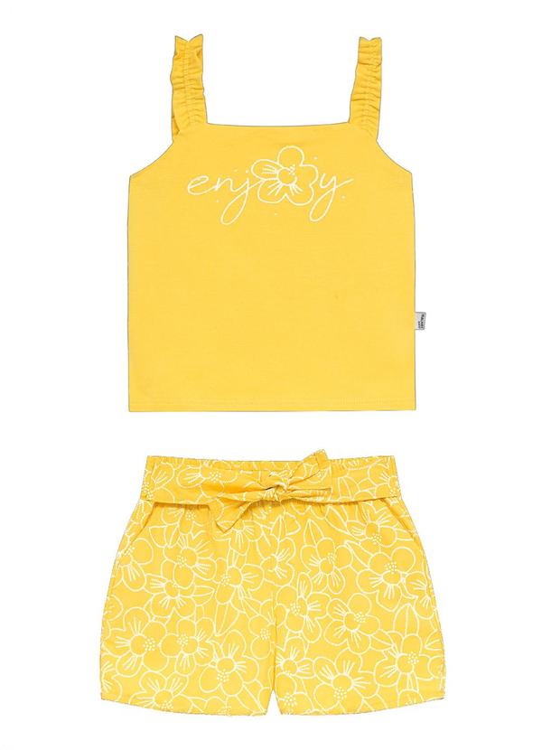 Vista 2 Conjunto Enjoy em Strass Amarelo Malwee Kids Malwee Kids