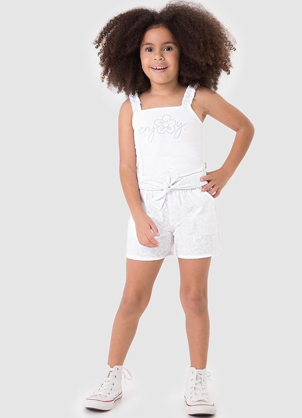 Vista 2 Conjunto Enjoy em Strass Branco Malwee Kids Malwee Kids