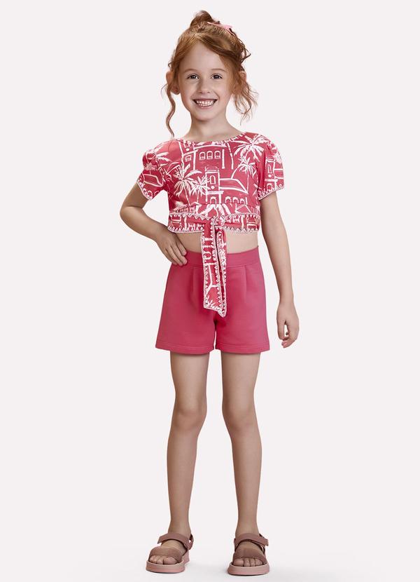 Conjunto Estampa Cidade Turística Vermelho