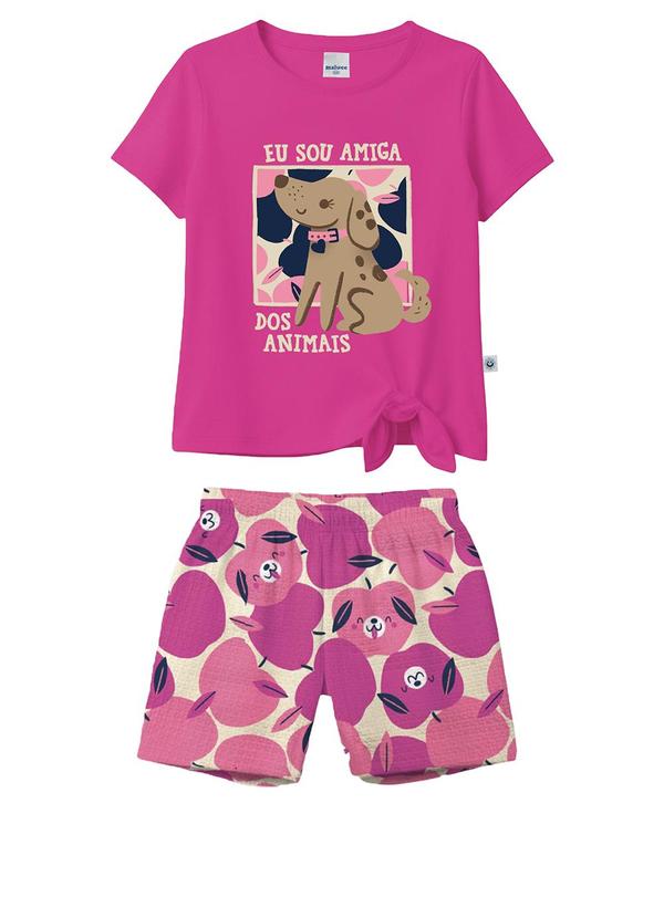 Conjunto Eu Sou Amiga dos Animais Rosa