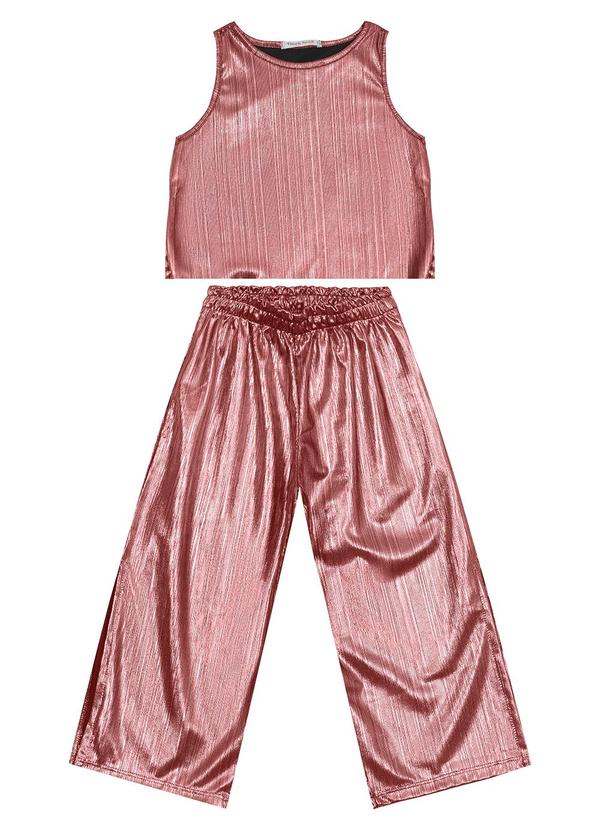 Vista 2 Conjunto Feminino Blusa com Pantacourt Rosa Trick Nick Trick Nick