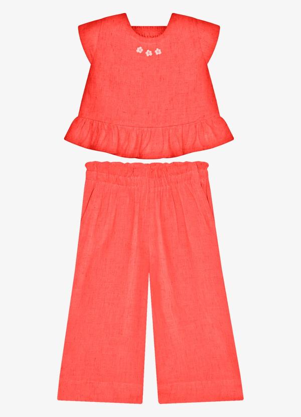 Conjunto Feminino Blusa com Pantacourt Rosa
