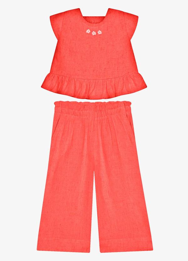 Conjunto Feminino Blusa com Pantacourt Rosa