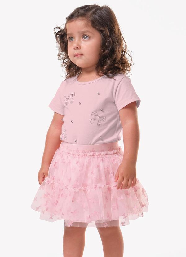 Conjunto Feminino Blusa com Saia Rosa