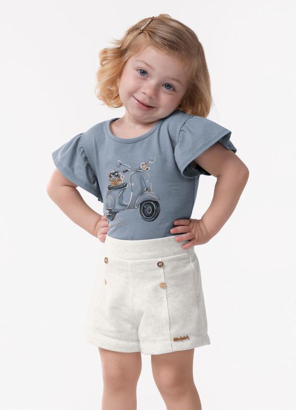 Conjunto Feminino Blusa com Shorts Azul