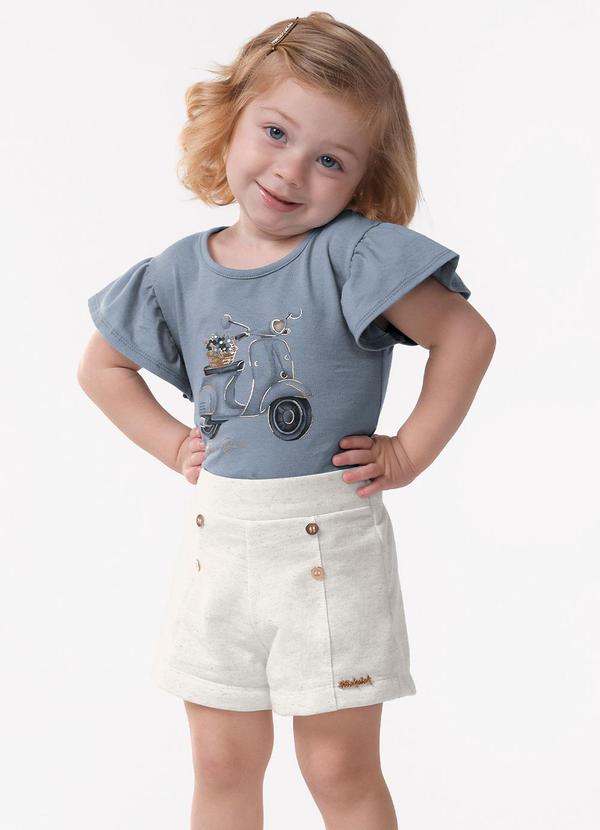 Conjunto Feminino Blusa com Shorts Azul