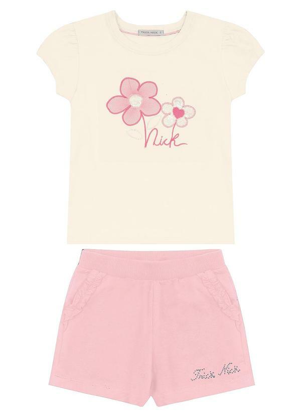 Conjunto Feminino Blusa com Shorts Bege