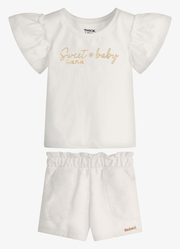 Conjunto Feminino Blusa com Shorts Bege