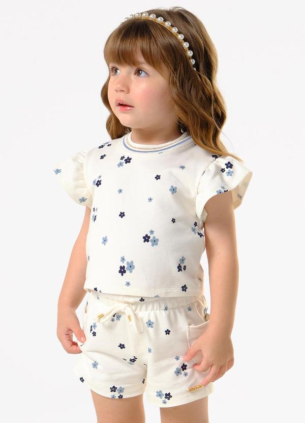 Conjunto Feminino Blusa com Shorts Bege