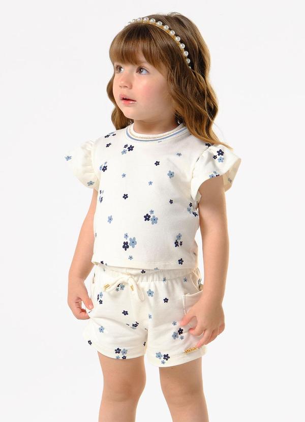 Conjunto Feminino Blusa com Shorts Bege